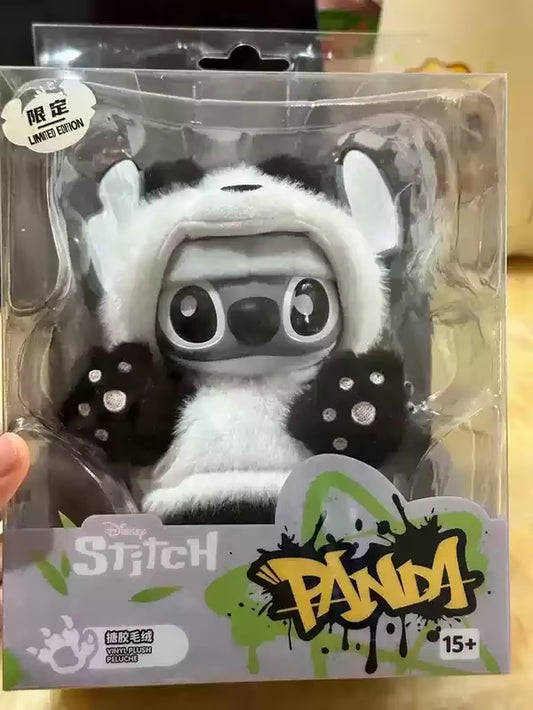 Limited Edition Genz Street Series Panda Stitch Vinyl Plush Keychain - Collectible Charm for Fans!