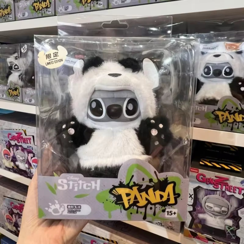 Limited Edition Genz Street Series Panda Stitch Vinyl Plush Keychain - Collectible Charm for Fans!