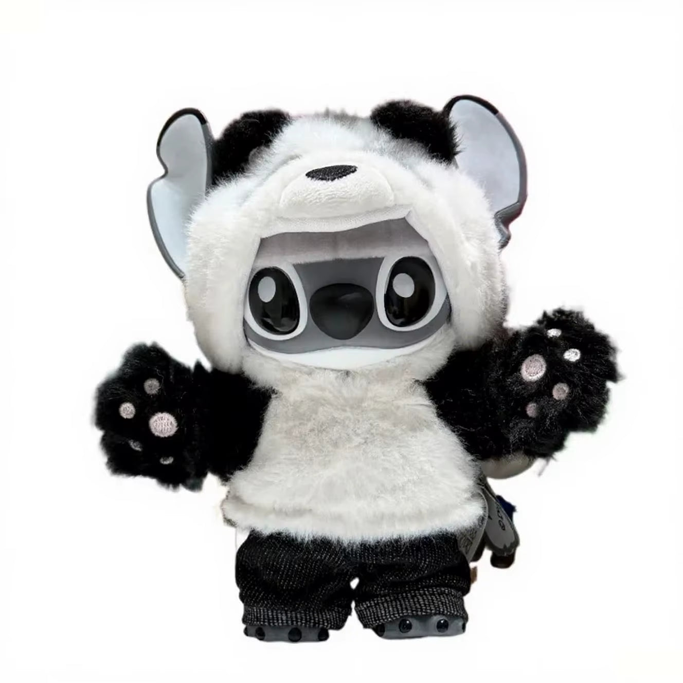Limited Edition Genz Street Series Panda Stitch Vinyl Plush Keychain - Collectible Charm for Fans!