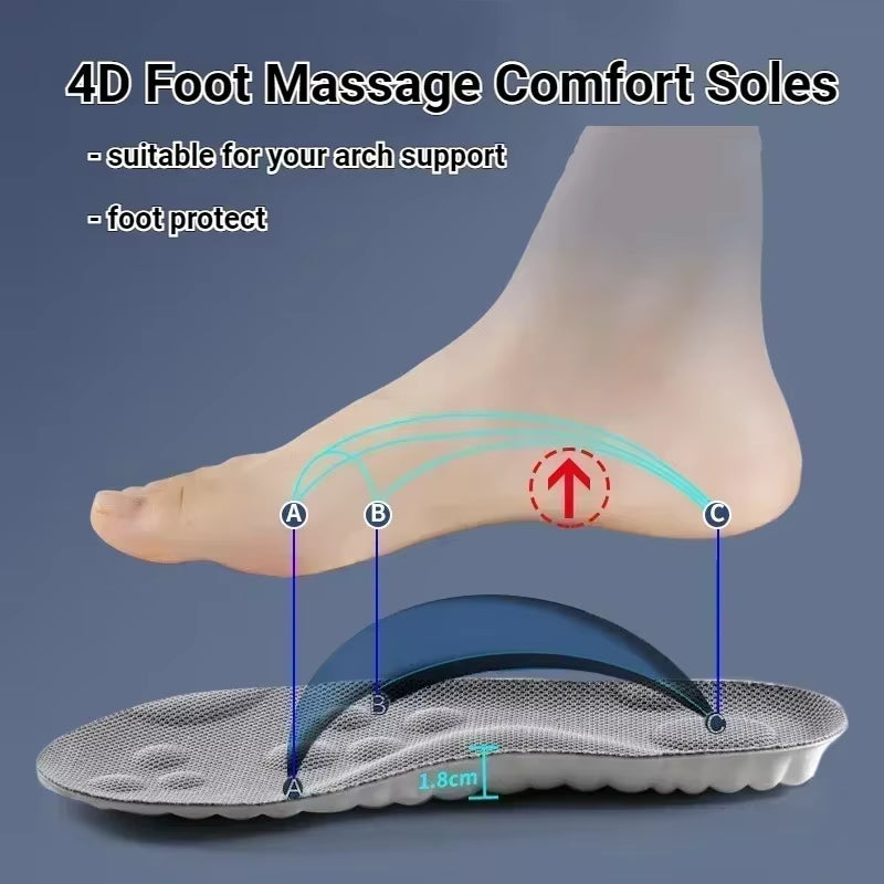 High Elasticity Latex Sport Insoles Soft Shoe Pads Arch Support Orthotic Insoles Shoe Sole Arch Support Orthopedic Insert Unisex